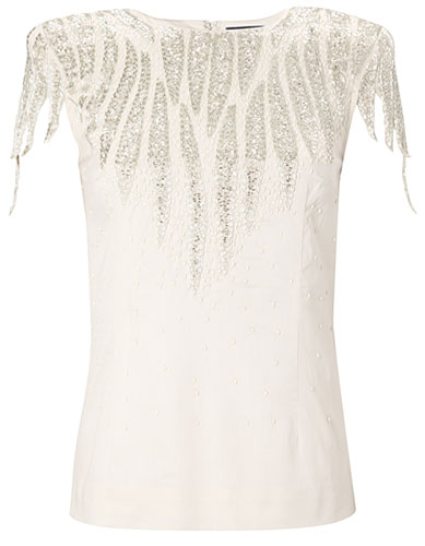 Key trends: Glam: White sequined top