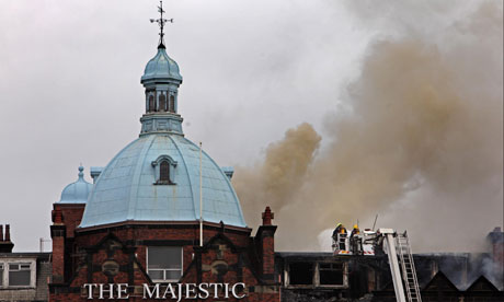 Firefighters tackle a blaze at the Majestic Hotel in Harrogate