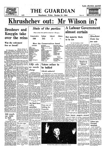 General election fronts: 7 - 1964 front page