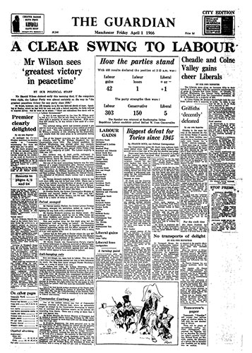 General election fronts: 8 - 1966 front page
