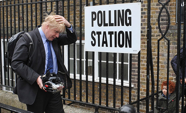 MPs voting: Boris Johnson arrives to cast his vote in Islington, London