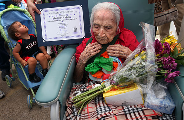 24 hours in pictures: Guadalupe Cortez celebrated her 107th birthday