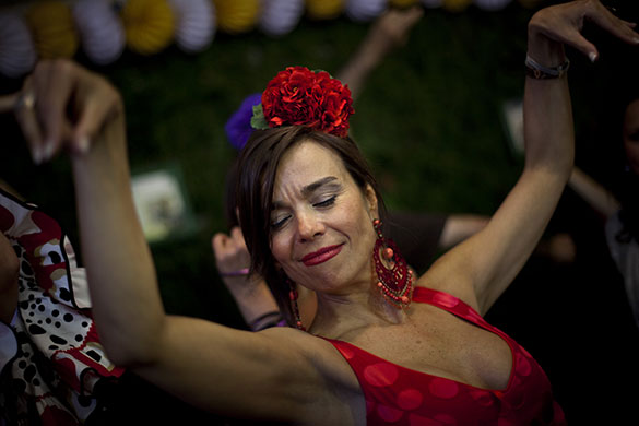 24 hours in pictures: Jerez, Spain: Ana Fuentes dances flamenco during the 