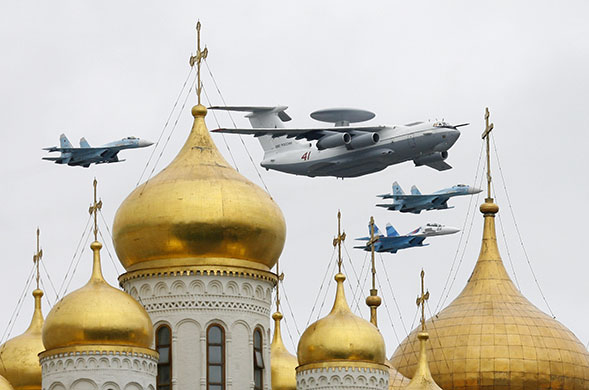 Moscow Victory Day Parade: A Russian Air Force Beriev A-50 early warning aircraft