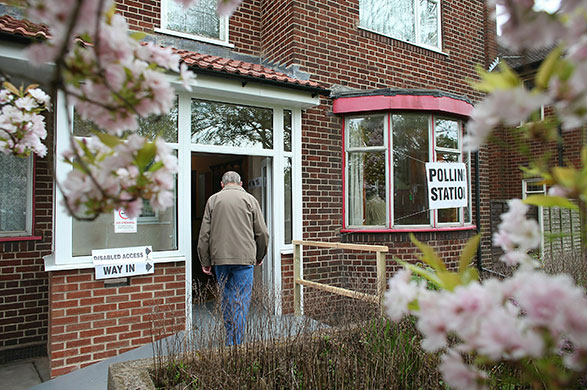 Voting updated: Man arrives to cast vote at a residential home in Dudley