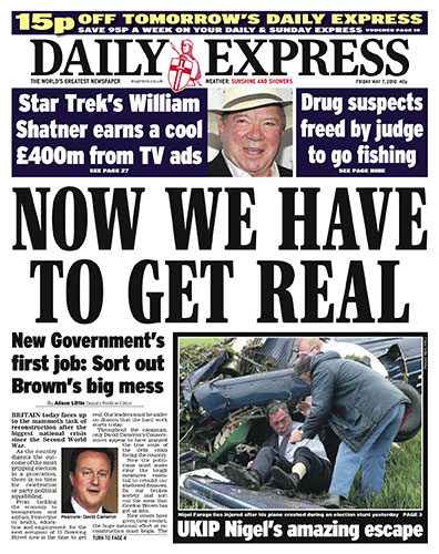 General Election Front: The front pages of the UK national newspapers