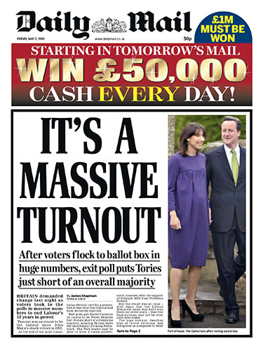 General Election Front: The front pages of the UK national newspapers