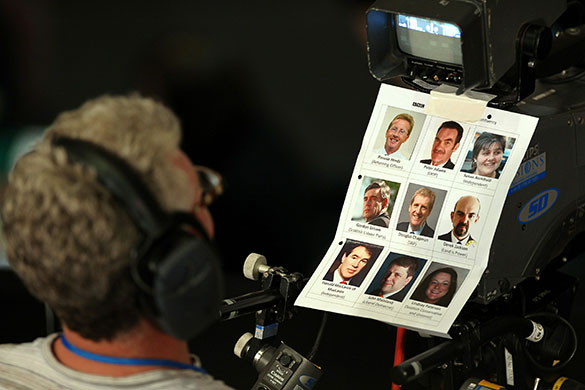 Election results night: An identification sheet showing candidates in Kirkaldy