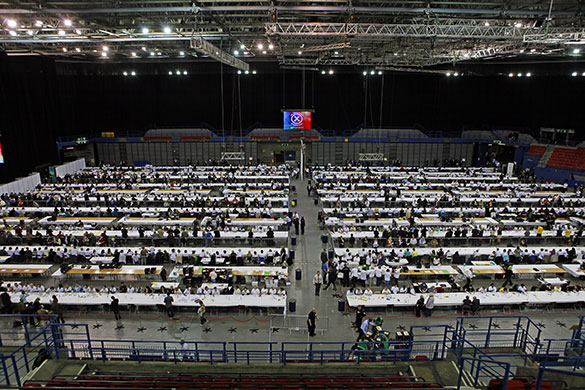 Election results night: Votes being counted at the NIA in Birmingham