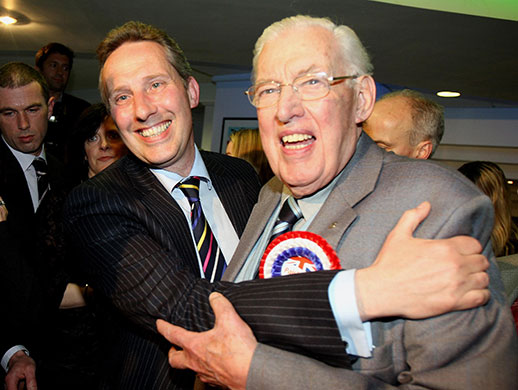 Election results: Ian Paisley Jnr  with his father the Revd Dr Ian Paisley