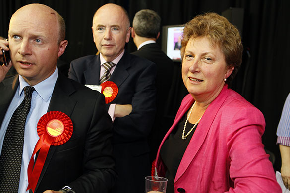Election results: Liam Byrne, Gisela Stuart and Jack Dromey at the count in Birmingham