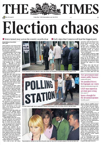 Election day front pages: The Times