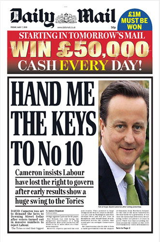 Election day front pages: Daily Mail