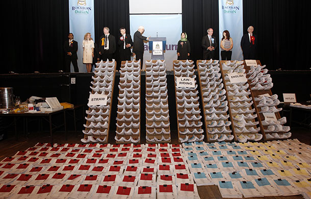 day after election night: The results of the Blackburn seat are read out