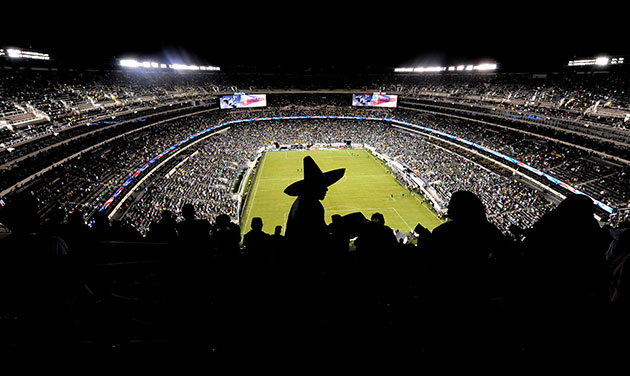 24 Hours in Pics: A Mexican fan before the game against Ecuador  in New Jersey