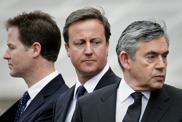 24 Hours in Pics: Nick Clegg, David Cameron and Gordon Brown at the VE Day service