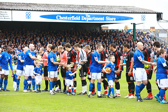 Chesterfield : The Chesterfield players shake hands with the Bournemouth players