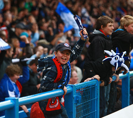 Chesterfield : A young Chesterfield fan cheers on his team