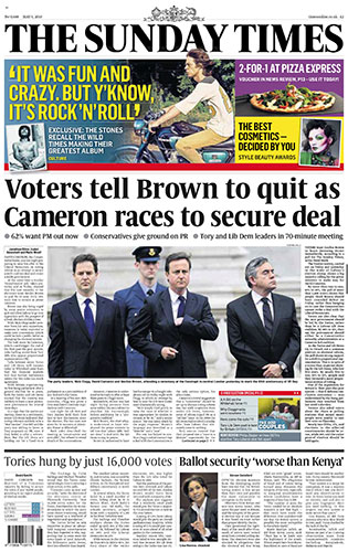 Sunday front pages: Front page of The Sunday Times