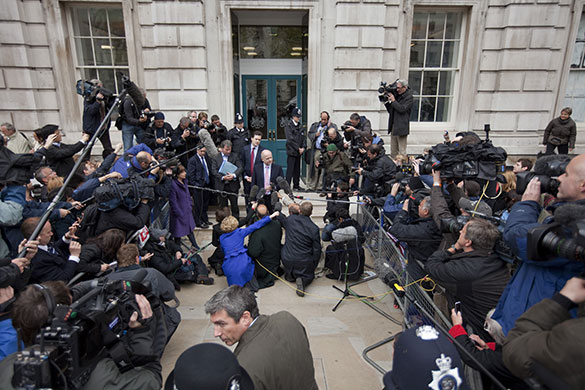Hung parliament talks: William Hague arrives at the Cabinet Office in Whitehall f