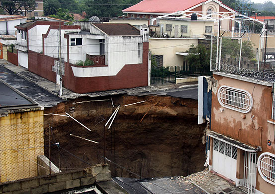 Guatemala storm: The sinkhole caused by the storm
