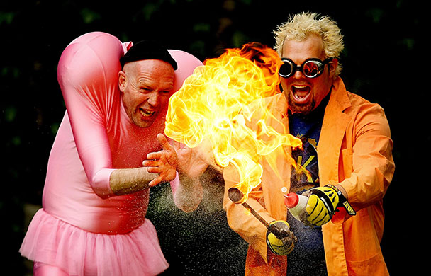 24 hours in pictures: Dublin, Ireland: Dr Kaboom (right) and Dado