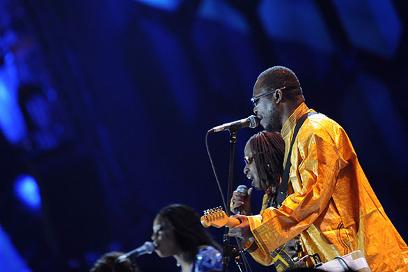 world cup launch concert: Malian singers Amadou and Mariam perform