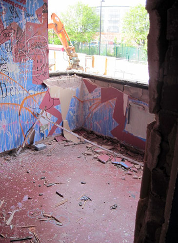 Market Estate Demolition: Hill’s ‘street art’ creates a discordant juxtaposition