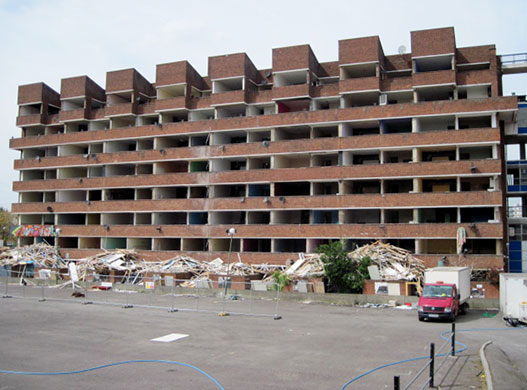 Market Estate Demolition: The abandoned and denuded Tamworth block reveals barren concrete