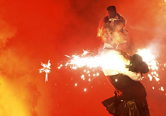 24 hours: Kiev, Ukraine: An artist performs during an annual fire festival