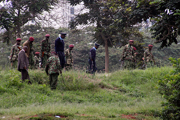 Kenya explosion: Paramilitary search the area for clues at Uhuru Park, Nairobi, Kenya