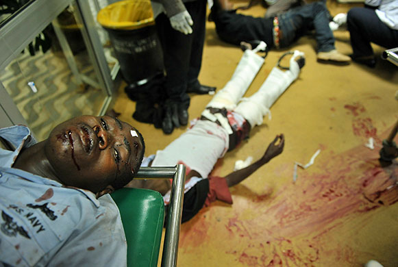 Kenya explosion: Injured victims at the Kenyatta National Hospital, Nairobi