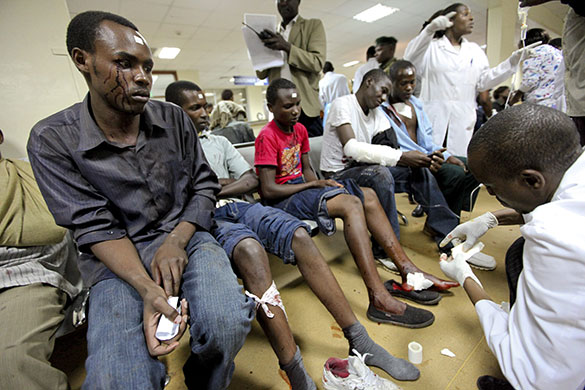 Kenya explosion: Injured men receive medical treatment at Kenyatta National Hospital