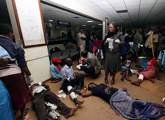 Kenya explosion: Victims of a bomb attack Kenyatta National Hospital