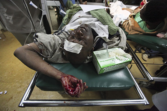 Kenya explosion: An injured man at Kenyatta National Hospital in Nairobi