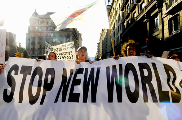 Bilderberg 2010 round up: Meanwhile, on the streets of Barcelona, hundreds march