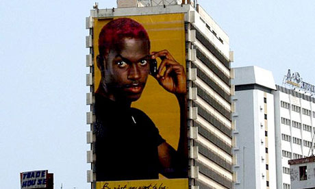 Mobile phone advert in Africa