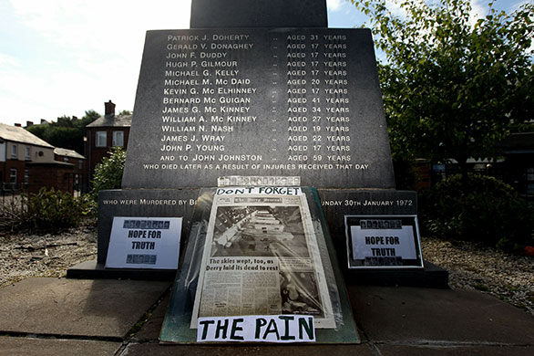 Bloody Sunday Inquiry: The memorial of the Bloody Sunday killings