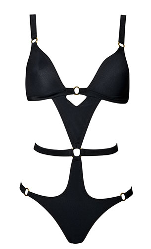 Extreme swimwear: Black strappy Agent Provocateur