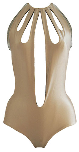 Extreme swimwear: Gold cut out Roksana Ilincic