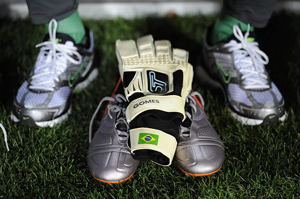 Brazil versus North Korea: Spurs keeper Heurelho Gomes has his boots and gloves ready for action