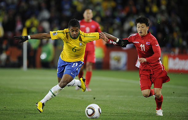 Brazil versus North Korea: Michel Bastos holds off Mun In Guk