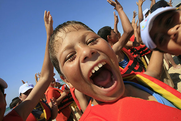 Summer Camp: Palestinian boys play at a summer camp