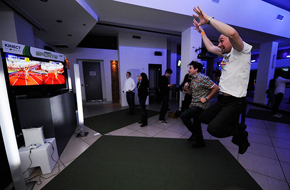 E3 Expo: Guests try out Xbox Kinect games during preview for E3 in Los Angeles