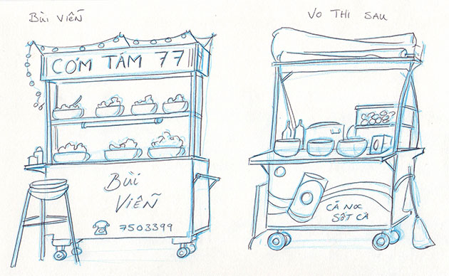 Julian Hanshaw: These are some of the pho stands I saw on the streets of Saigon