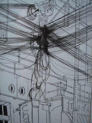 Julian Hanshaw: There's a huge amount of wire and cable strung from building to building