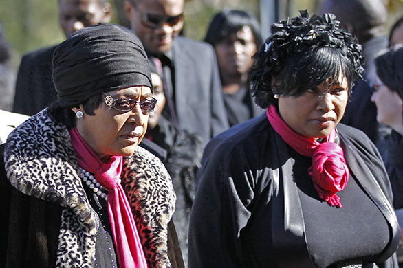 Zenani Mandela memorial: Winnie Madikizela Mandela, left, arrives with her daughter