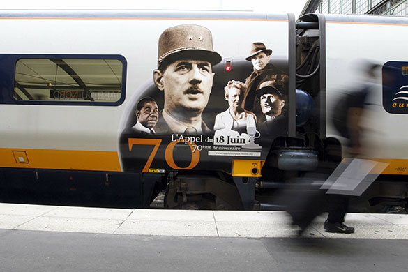 Resistance anniversary: Eurostar train painted with images of Charles De Gaulle