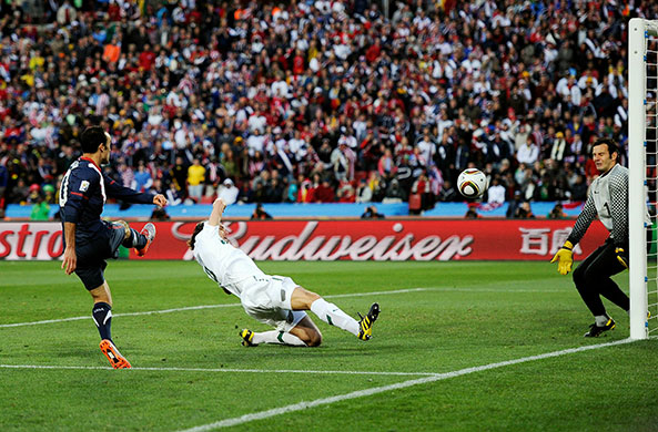 USA v Slovenia: Landon Donovan scores to put USA back in the game