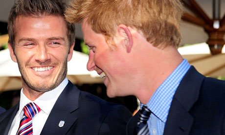 prince harry england. David Beckham and Prince Harry